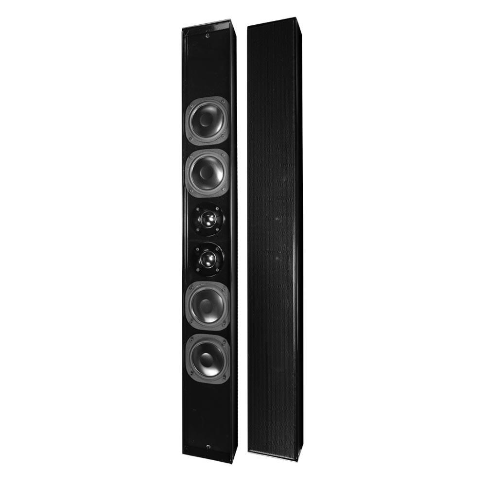 James Loudspeaker tall vertical soundbar pair with grille removed