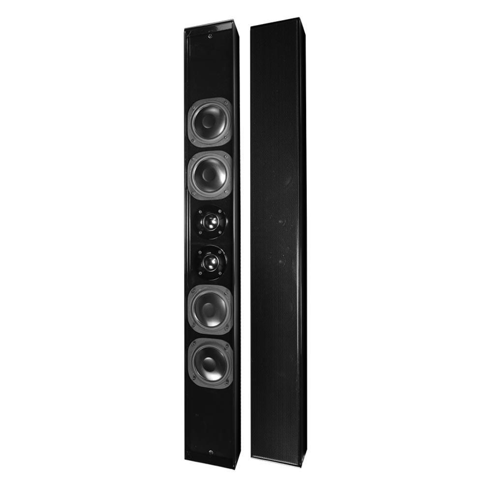 James Loudspeaker tall vertical soundbar pair with grille removed