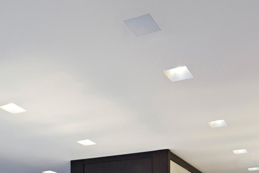 Ceiling with multiple square recessed lights